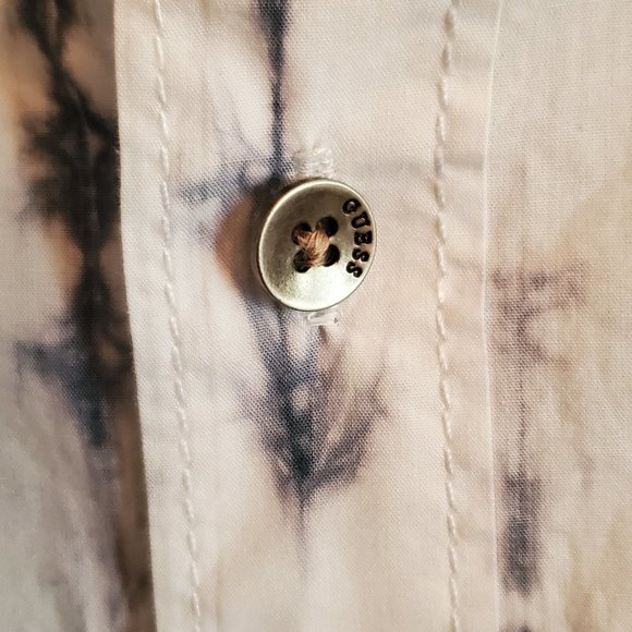 GUESS MEN"S BUTTON CASUAL SHIRT TIE DYED XL SLIM - Picture 6 of 12